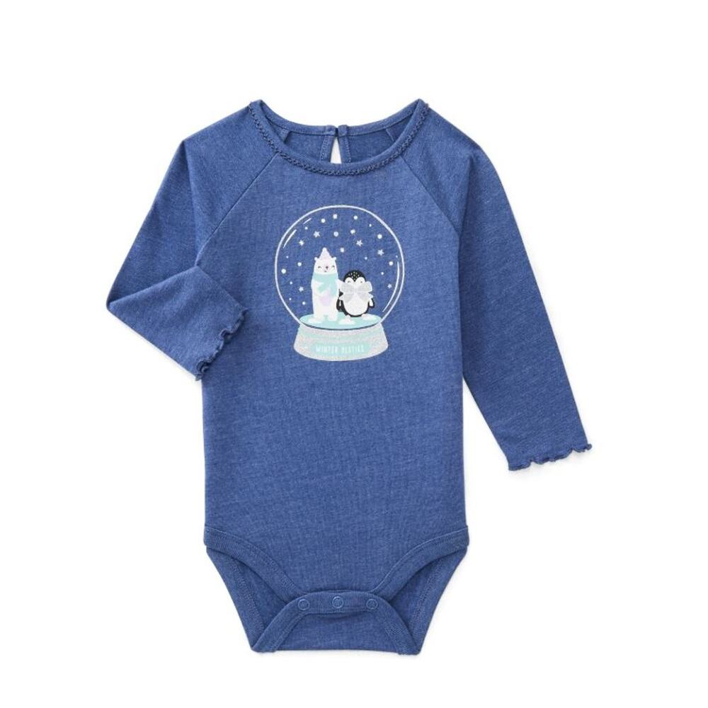 New Garanimals‎ Best Friends Winter Besties Snow Globe Blue Body suit onesie 18M